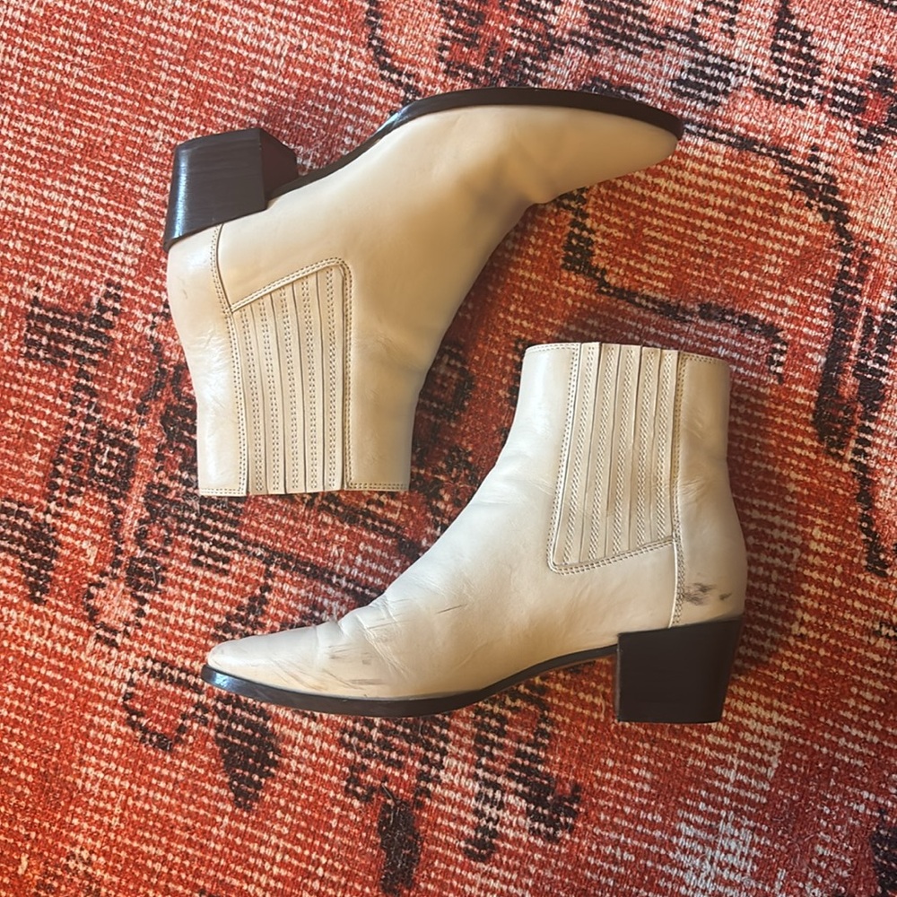 Rag & Bone White Leather Rover Booties - Picture 7 of 13